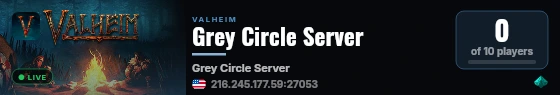 Grey Circle Server live status badge