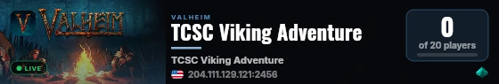TCSC Viking Adventure live status badge