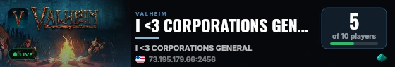 I <3 CORPORATIONS GENERAL live status badge