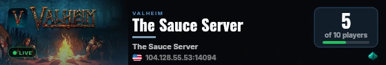 The Sauce Server live status badge
