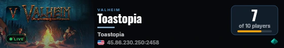 Toastopia live status badge
