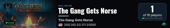 The Gang Gets Norse live status badge