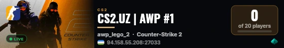 CS2.UZ | AWP #1 live status badge