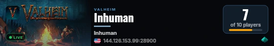 Inhuman live status badge