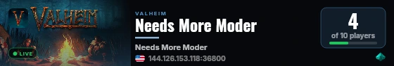 Needs More Moder live status badge