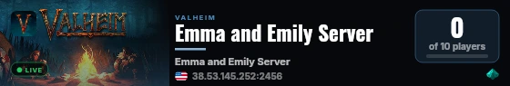 Emma and Emily Server live status badge