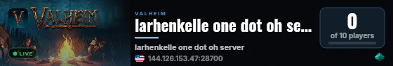 larhenkelle one dot oh server live status badge
