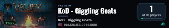 KoD - Giggling Goats live status badge