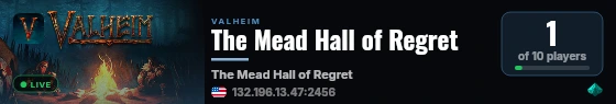 The Mead Hall of Regret live status badge