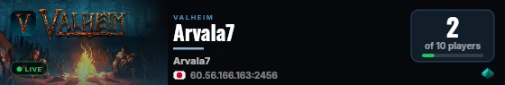 Arvala7 live status badge