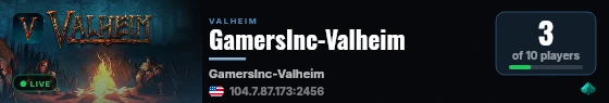 GamersInc-Valheim live status badge