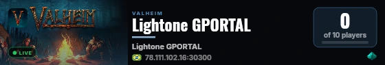 Lightone GPORTAL live status badge