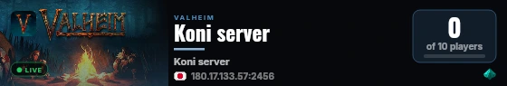 Koni server live status badge