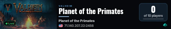 Planet of the Primates live status badge