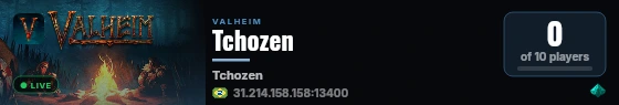 Tchozen live status badge