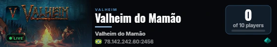 Valheim do Mamão live status badge