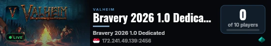Bravery 2026 1.0 Dedicated live status badge