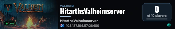 HitarthsValheimserver live status badge