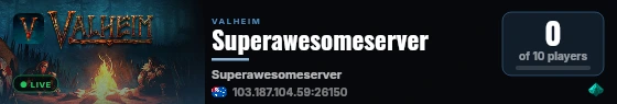 Superawesomeserver live status badge