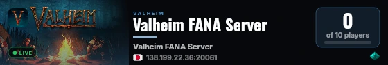 Valheim FANA Server live status badge