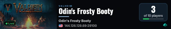 Odin's Frosty Booty live status badge