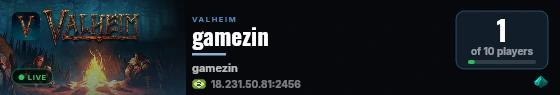 gamezin live status badge