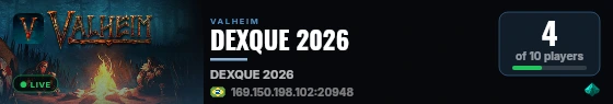 DEXQUE 2026 live status badge