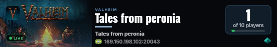 Tales from peronia live status badge