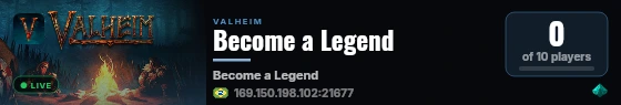 Become a Legend live status badge