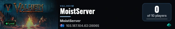 MoistServer live status badge