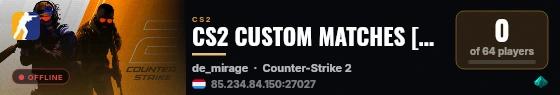CS2 CUSTOM MATCHES [LU] — CYBERSHOKE.NET live status badge