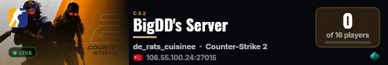 BigDD's Server live status badge