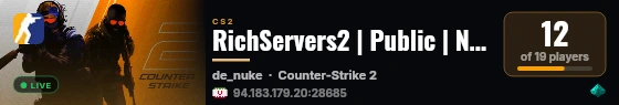 RichServers2 | Public | No Cheat live status badge