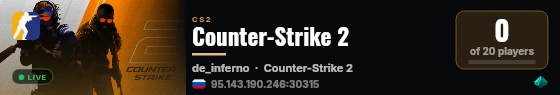 Counter-Strike 2 live status badge