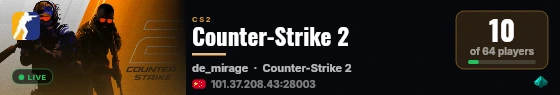Counter-Strike 2 live status badge