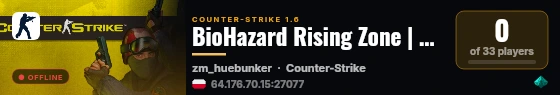BioHazard Rising Zone | XP+LVL live status badge