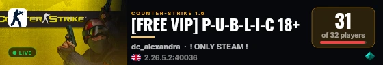[FREE VIP] P-U-B-L-I-C 18+ live status badge