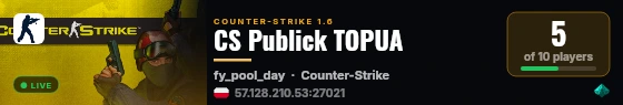 CS Publick TOPUA live status badge