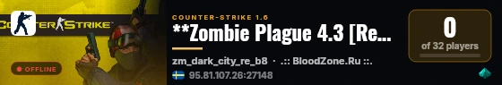 **Zombie Plague 4.3 [Resident Evil]** live status badge