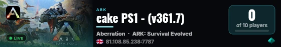 cake PS1 - (v361.7) live status badge