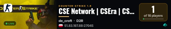 CSE Network | CSEra | CS 1.6 | Diablo II: Resurrected | PROD live status badge