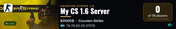 My CS 1.6 Server live status badge