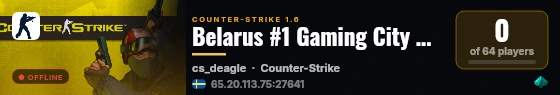 Belarus #1 Gaming City Arena [PUBLIC] live status badge