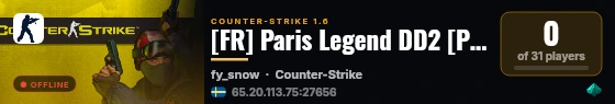[FR] Paris Legend DD2 [Public] live status badge