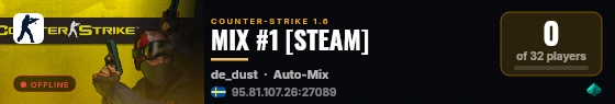 MIX #1 [STEAM] live status badge