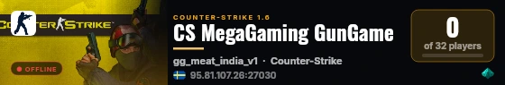CS MegaGaming GunGame live status badge