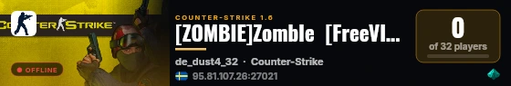 [ZOMBIE]ZombIe  [FreeVIP|Bazz+JP|ASBank|LaserMine|pmodmenu] live status badge