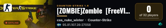 [ZOMBIE]ZombIe  [FreeVIP|Bazz+JP|ASBank|LaserMine|pmodmenu] live status badge