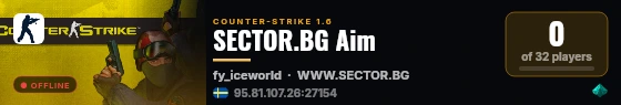 SECTOR.BG Aim live status badge
