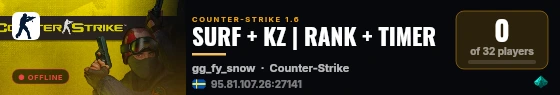 SURF + KZ | RANK + TIMER live status badge